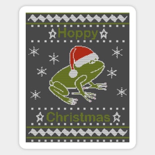 Hoppy Christmas Frog Ugly Sweater Sticker